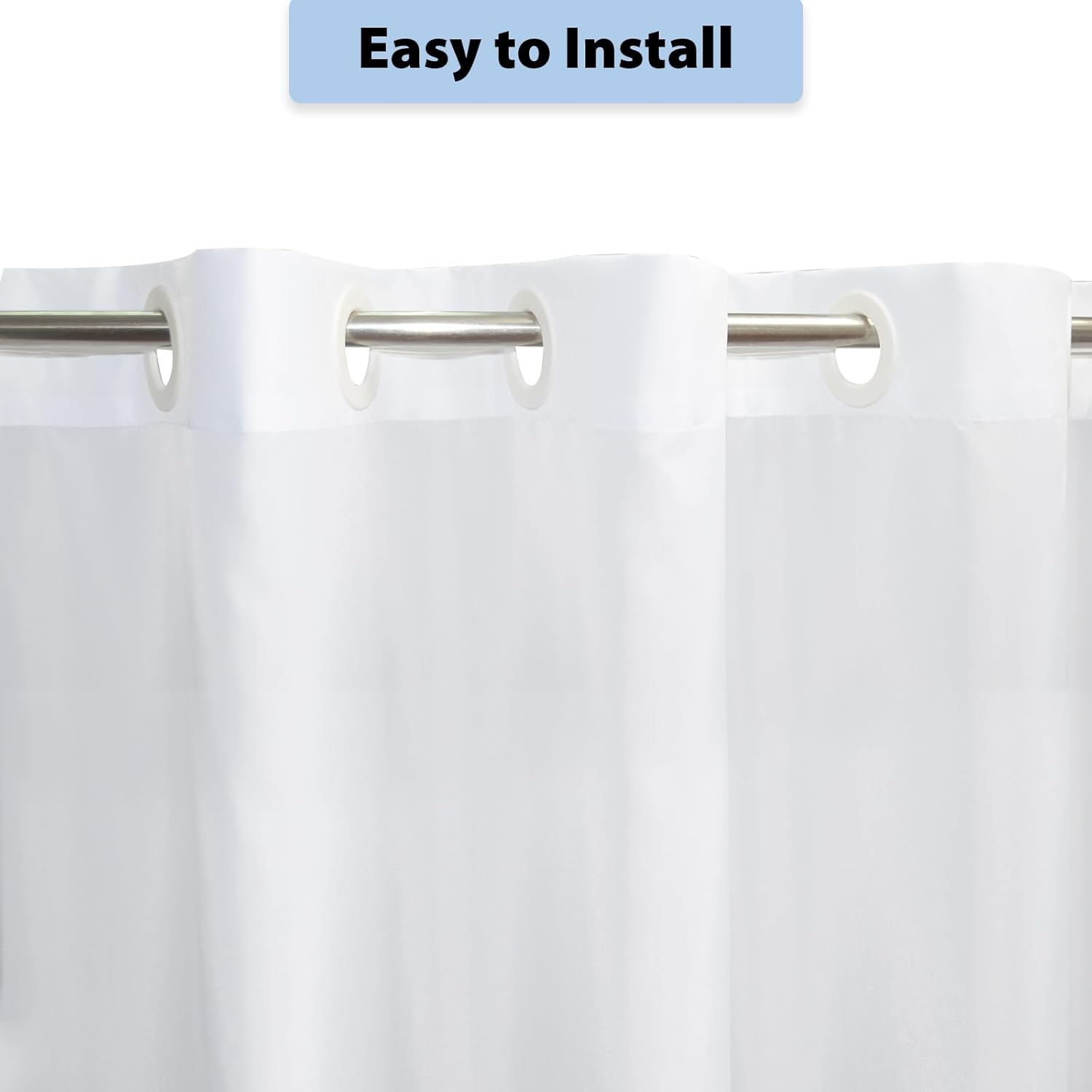 YISURE Split Shower Curtain for Bath Sliding Transfer Benches, White Large 80x80 Shower Curtain with Two 13.4x11.8-Separated-Away Slits at Bottom, No Hooks Needed & 2 Vertical Slits Designed