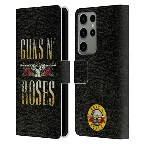 Funda de cuero Guns N' Roses Samsung S23 Ultra carcasa tipo libro con logo original