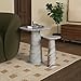 SAFAVIEH Couture Collection Valentia White/Brown Marble Accent Table