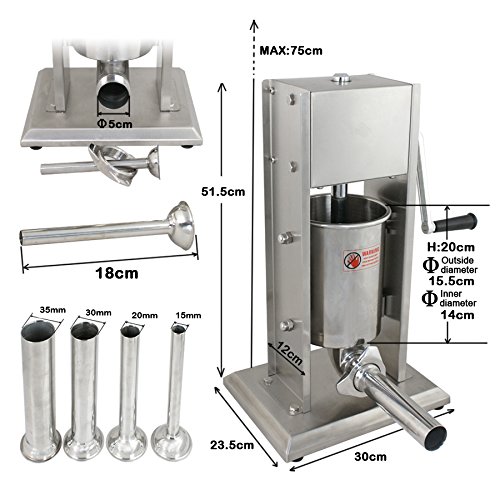 Super Deal 3L Sausage Filler Sausage Stuffer 7LB Dual Speed Meat Maker