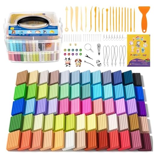 Aestd-ST Polymer Clay 62 Colors, Oven Bake Modeling Clay for Kids & Artists