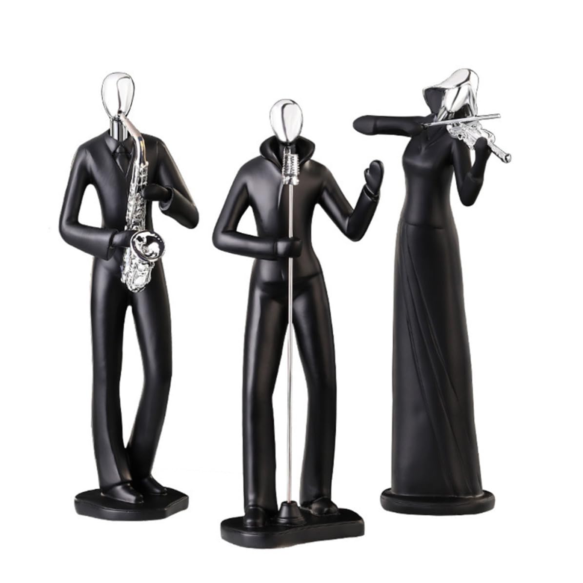 Figurine en résine noire de violon moderne bureau unique