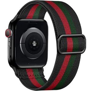 Lerobo Braided Band Compatible with Apple Watch Series 9 8 7 45mm 41mm Ultra 2 Band 49mm Series 6 5 4 SE 44mm 40mm Series 3 2 1 38mm 42mm Men iWatch Bands Womens Stretchy Nylon Solo Loop Sport Strap