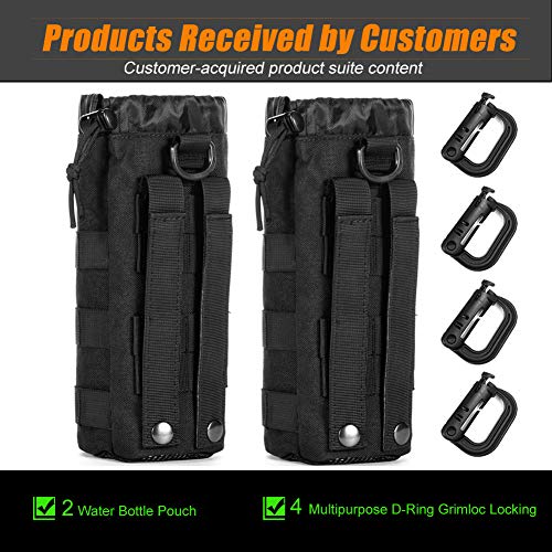Upgraded Tactical Drawstring Molle Water Bottle Holder Tactical Pouches (New-2P Water Pouch) #TOP2