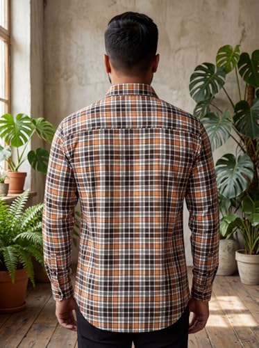 Image of NoseQueen Men's Premium Checked Casual Shirt | Regular Fit Full Sleeve Cotton Shirt for Men | Smart Casual Check Shirt