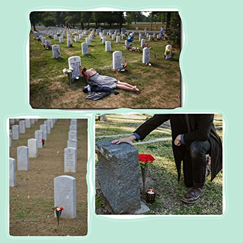 2 Pack Plastic Cemetery Vases Headstone Gravestone Flower Holder Memorial Tombstone Decorations Cemetery Floral Containers Outdoor Memorial With Drain Holes(Does Not Include Flowers) (Size : A) #TOP5