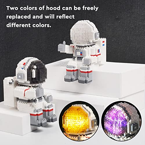 Finger Rock Astronaut Mini Building Blocks Micro Building Kits For Kids And Adults 12-15 Space Toys With Led Lighting Kit Easter Day Gifts - Compatible With Nano(1008 Pieces) #TOP2