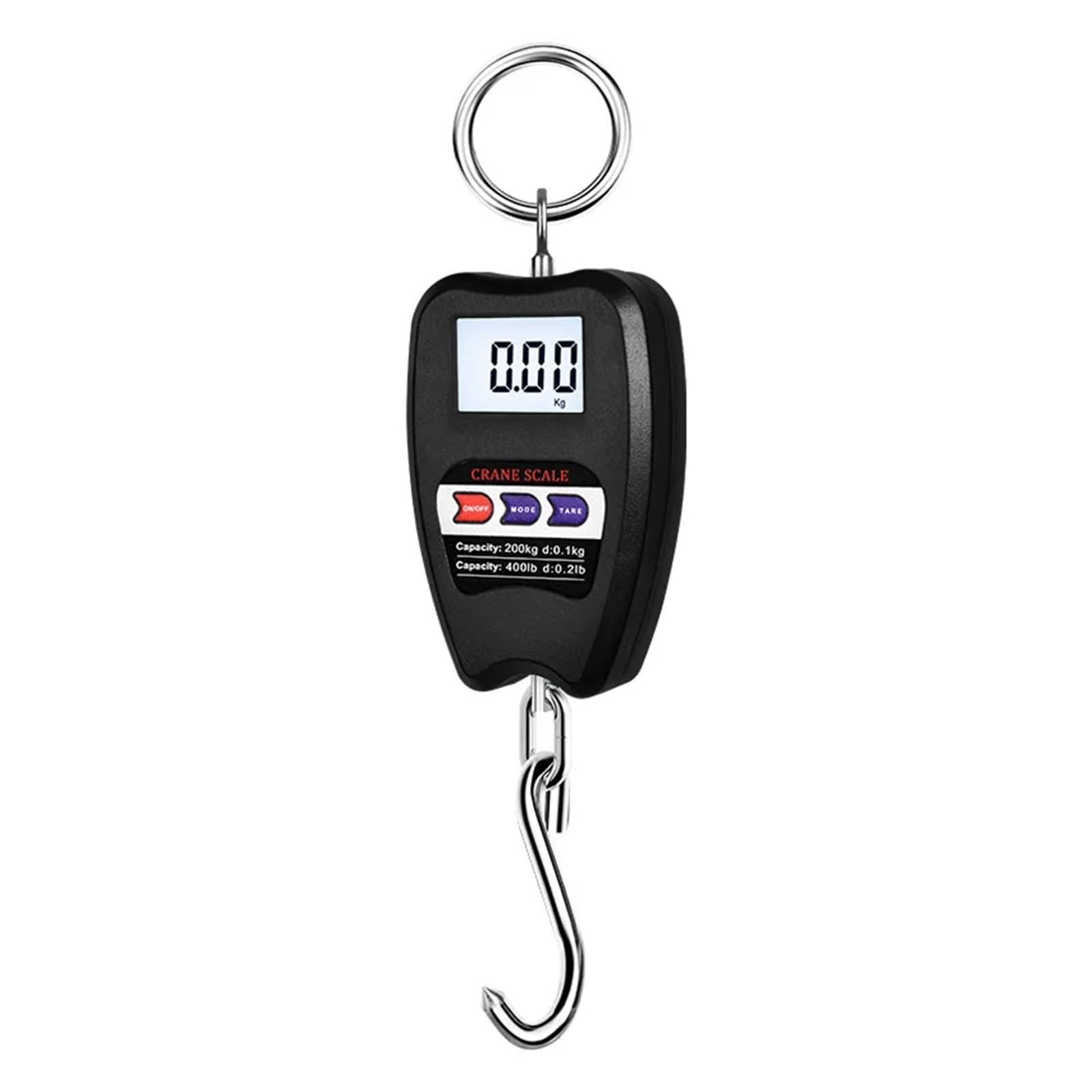 200kg ręczna elektroniczna waga wisząca haki przenośna bagażowa dla Garage Farm(Black)