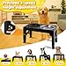 Hundenapf Erhöht, Höhenverstellbarer Hundenapf Grosse Hunde - 2X Edelstahlschale (1200ml) + 1 x Slow-Feeder (800ml) - rutschfeste Futterstation für mittelgroße/große Hunde Schwarz Grau