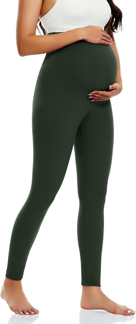 Happy. angel Women’s Maternity Leggings Over The Belly, Soft Stretchy Pregnancy Pants for Active Workout Yoga Wearing