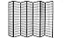 Panel Shoji Screen Room Divider 3 - 10 Panel (7 panel, Black, White, Cherry , Natural)
