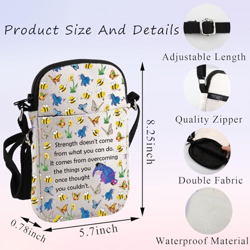 PLITI Donkey Gift Strength Doesn't Come From What You Can Do Donkey Quote Crossbody Bag Donkey Cartoon Character Fans Gift2