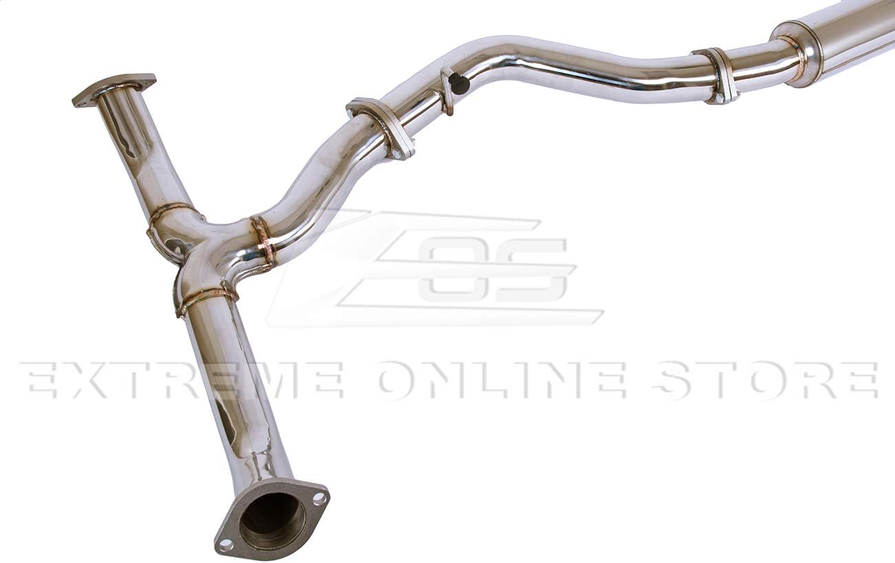 Replacement For 2015-2021 Subaru WRX STi STAINLESS STEEL Polished Silver Muffler Axle Back 4" Double Wall Quad Burnt Tips Cat-Back Exhaust