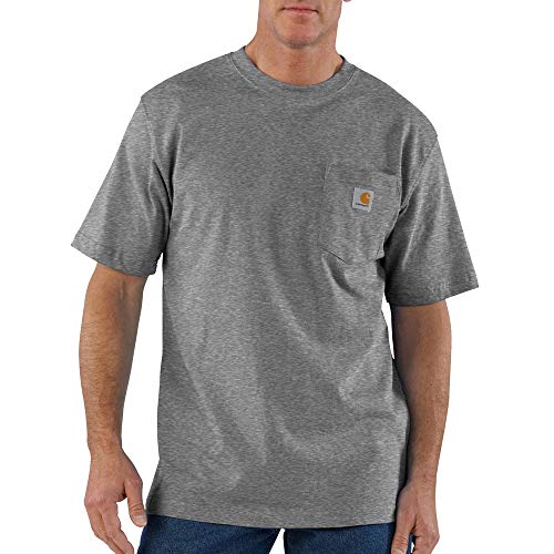 Carhartt Workwear Pocket Short Sleeve T Shirt anti dechirure pour homme fort en taille 4XL couleur granite chine