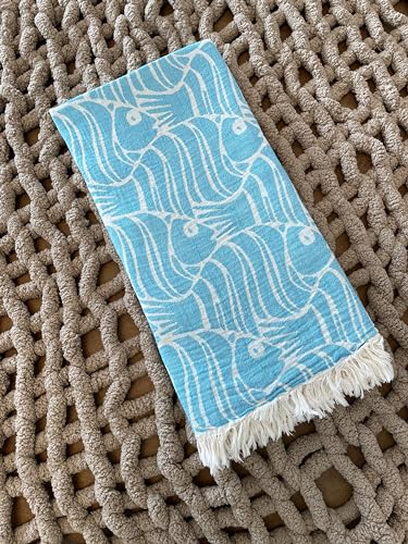 La Jolla Cove Blue Turkish Cotton Beach Towel