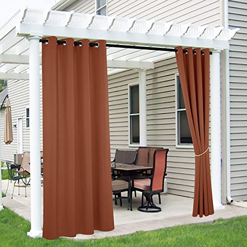 RYB HOME 2 Panels Outdoor Curtains for Patio Waterproof Thermal Insulated