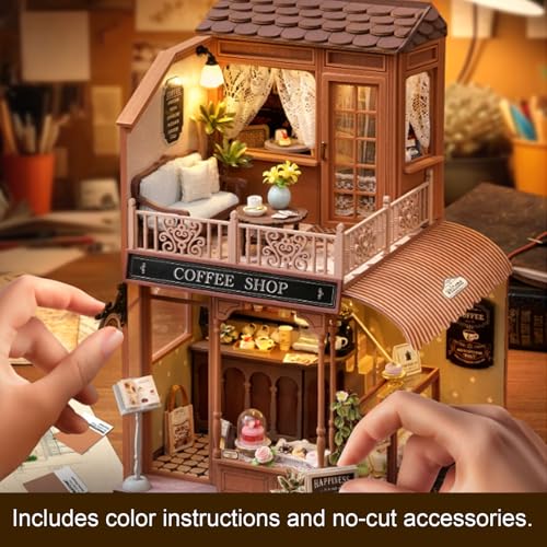 Kit maison miniature de haute précision en bois durable pour passionnés de construction. - 5