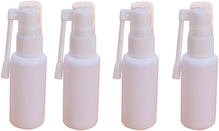 6PCS 30ml Portable Refillable Plastic Nasal Spray Bottle with 360 Degree Rotation Atomizer Makeup Water Container for Home and Travel Use White