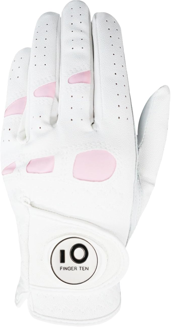 FINGER TEN New Women Ladies All Weather Cabretta Leather Grip Golf Glove