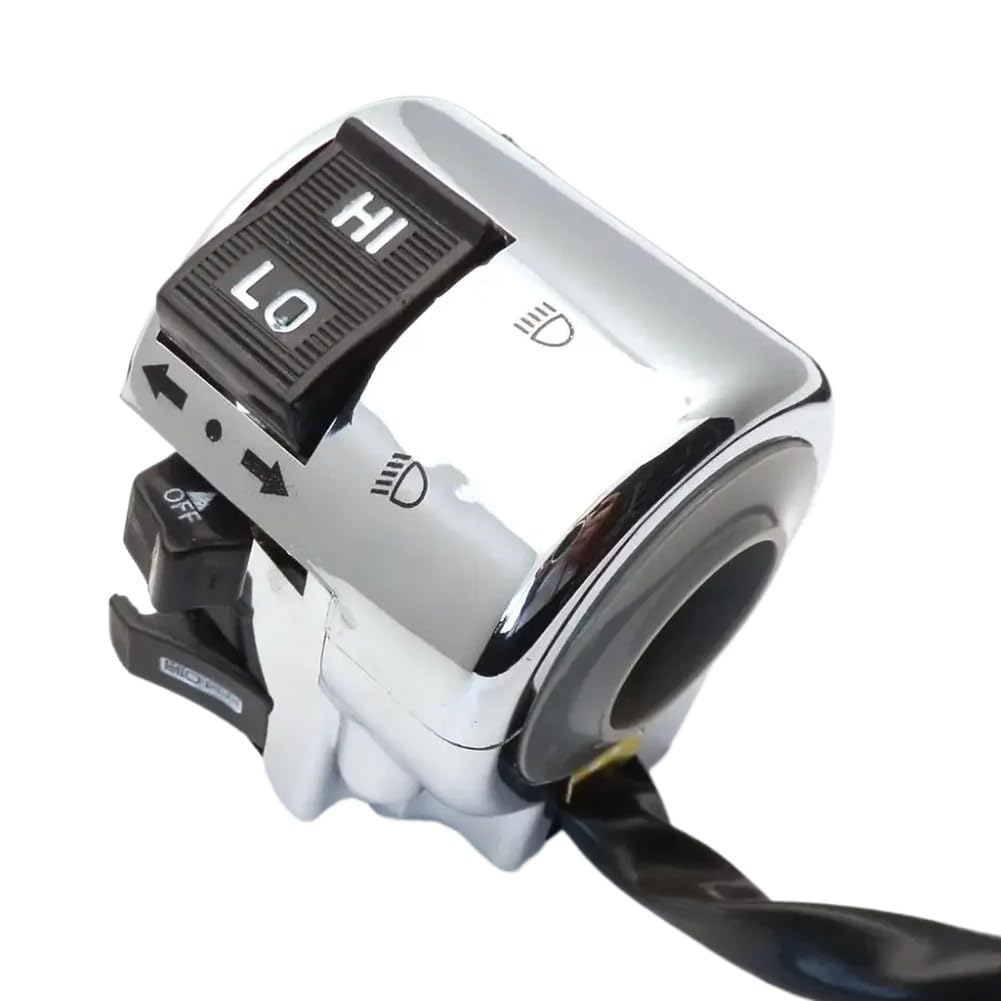 1 Pair Right and Left Side Chrome Plated Control Switch 2.5cm Handlebar Compatible with Automotive Motorcycle Parts GY6 Moped Retro Vintage Scooter 50cc 125cc 150cc for Part Number 8K1927225B
