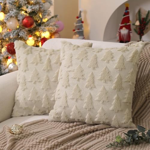 ALINK Christmas Tree Pillow Covers 18x18 inch Set of 2 Christmas ...