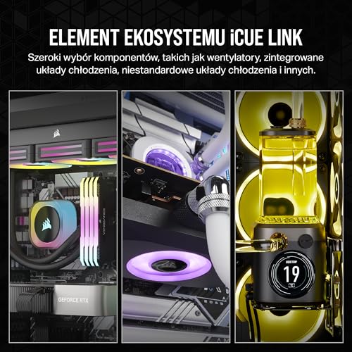 Corsair iCUE LINK QX140 RGB 120 mm Wentylatory – 2x Zestaw — Czarny | Magnetyczna kopuła, zestaw startowy z kontrolerem
