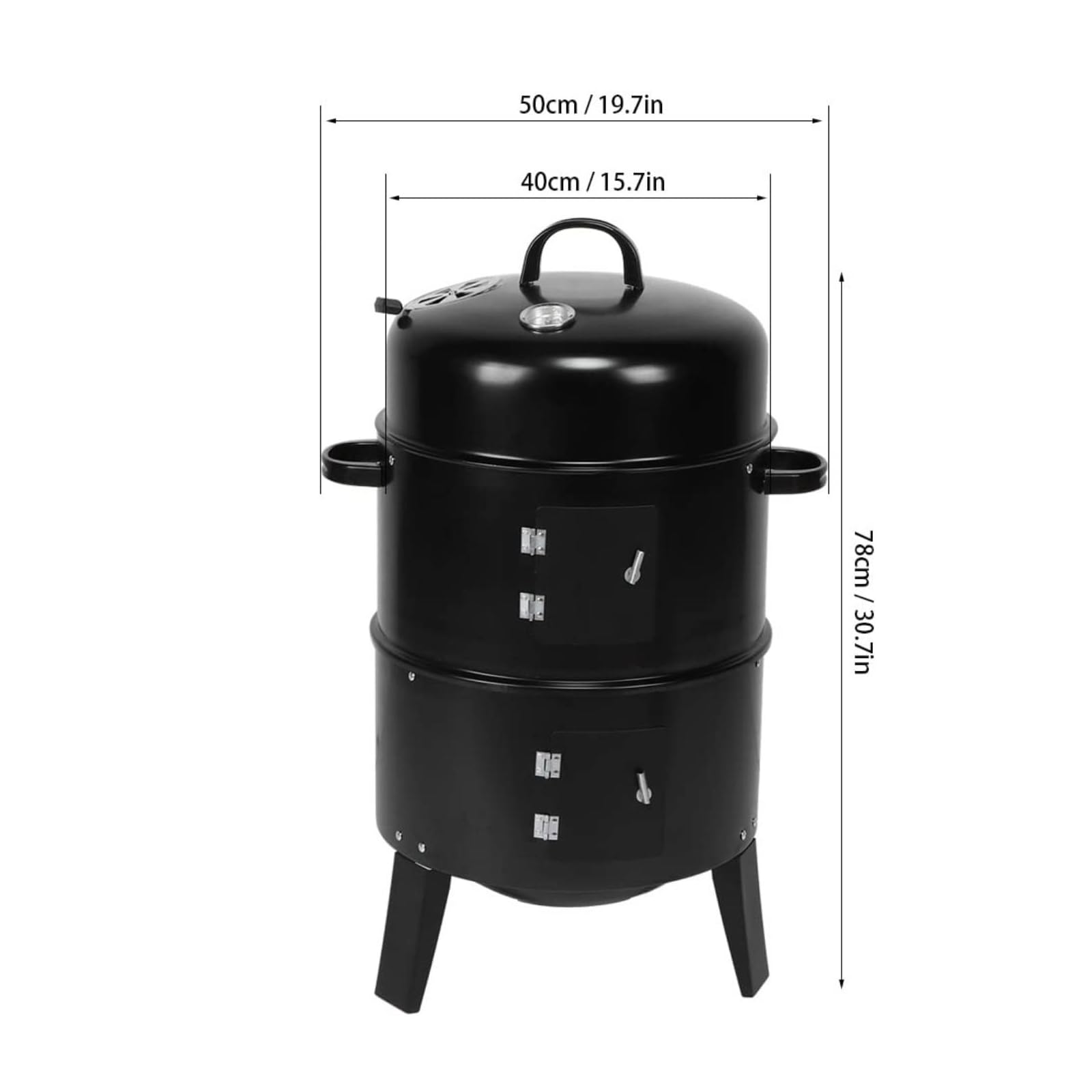predolo Barbecue a Carbone 3 in 1 Griglia Forno Affumicatore con Controllo Della Temperatura Valvola d'Aria Regolabile Struttura Smontabile Finitura Elettroforetica Adatto a Feste Barbecue All’aperto