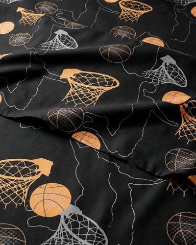Image of Kids Twin Halloween Hoops Bed Sheets - 3 Piece Halloween Hoops Sheet Set