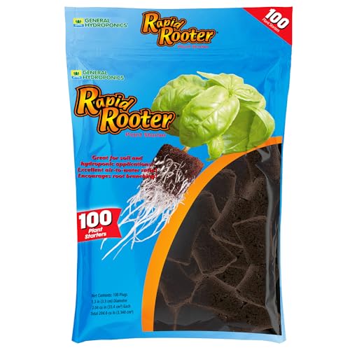 General Hydroponics Rapid Rooter Starter Plug for Seeds or Cuttings Great for Soil or Hydroponics Growing System 100 Plugs
