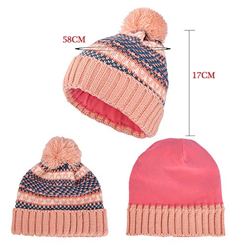 Chapeau uni avec pompon moelleux et revers large pour l'hiver