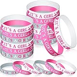36 pulseras de goma para baby shower, fiesta de revelación de género (estilo chica)