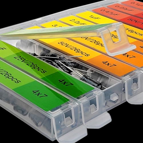 Eeeee EE910 0.1Uf-2200Uf Capacitors 20 Value 304Pcs Individual Box Lid Electrolytic Capacitor Assortment Kit thumb #1