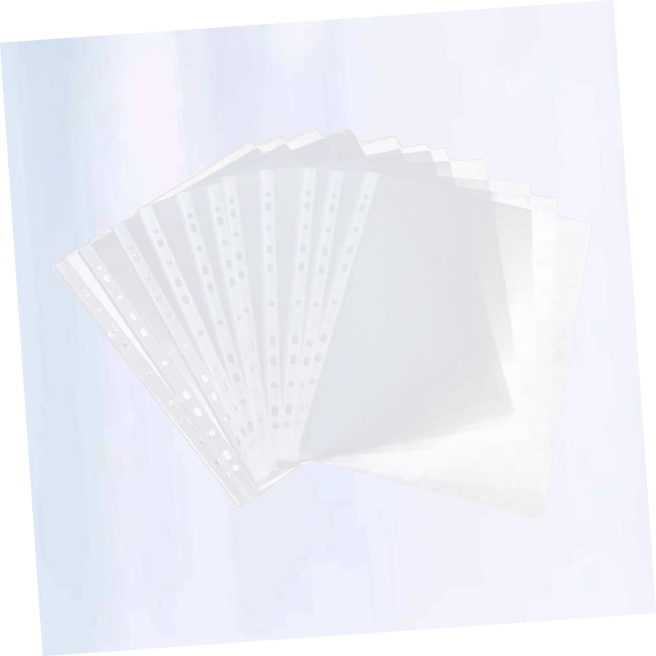 Protector de Hojas Transparente A4 11 Orificios, 100 Piezas | Pvc, Acabado Pulido y Fácil Limpieza, Uso en Colegio y Escuela, para Material Ligero