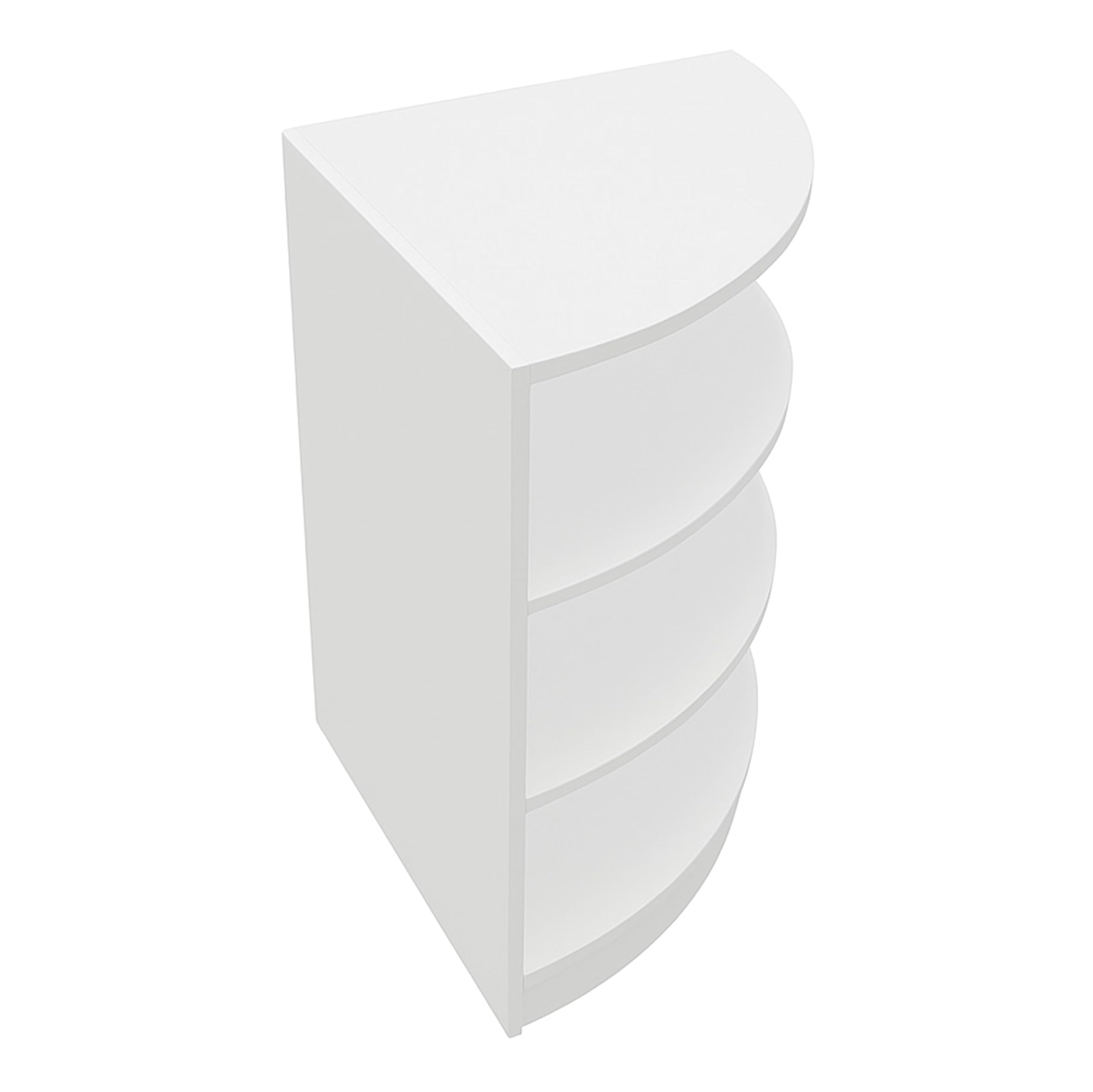 Monster Shop Eck-Ladentheke Weiß LM60 – Modulares und Aufbewahrungsregal aus MDF mit Melaminbeschichtung – Offene Front – 3 Innenregale – Empfang, Mode- oder Schmuckgeschäft – 60 x 90 x 60