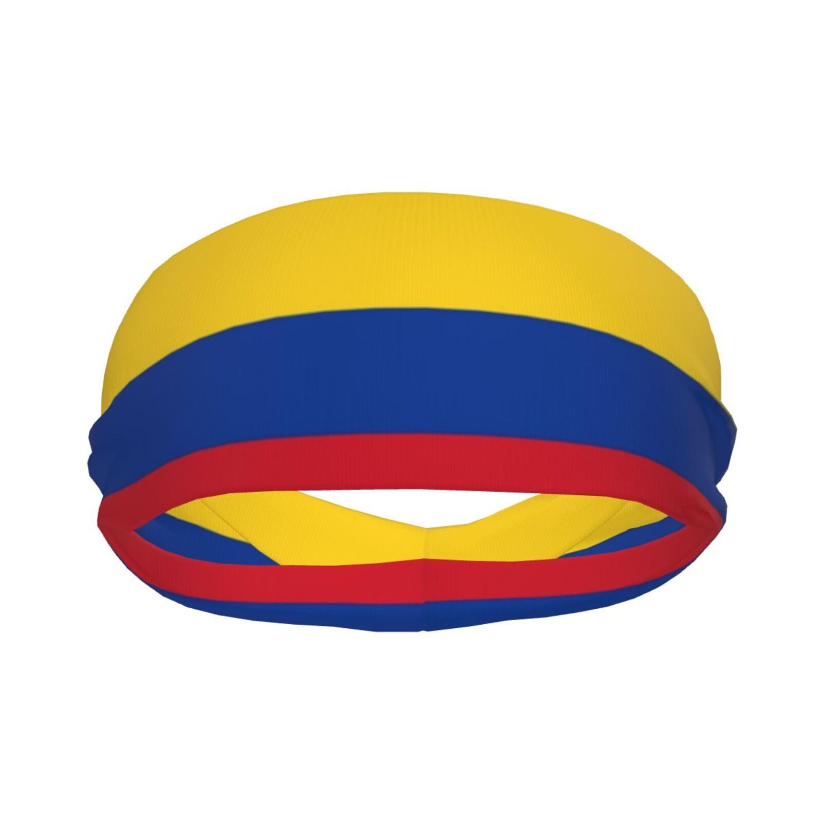 Cute Colombia Flag Running Headbands for Men Women Colombian Sports Sweatbands Hairband for Basketball, Yoga, Workout