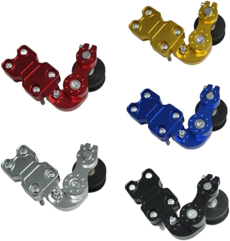 CNC Aluminum Motorcycle Chain Tensioner Adjuster Compatible with 2005–2023 Street, Sport, and Dual-Sport Models(Blue)