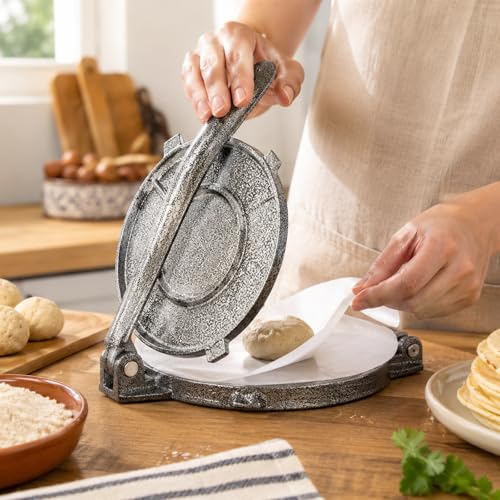 Miniatura 2 de Tortilla Press, 20 X 17 X 5 Cm Fabricante De Tortillas Dealuminio,Quesadilla De Servicio Pesado Para Herramienta De Cocina Casera De Panes Planos Para Hacer Género Indio Chapati Harina