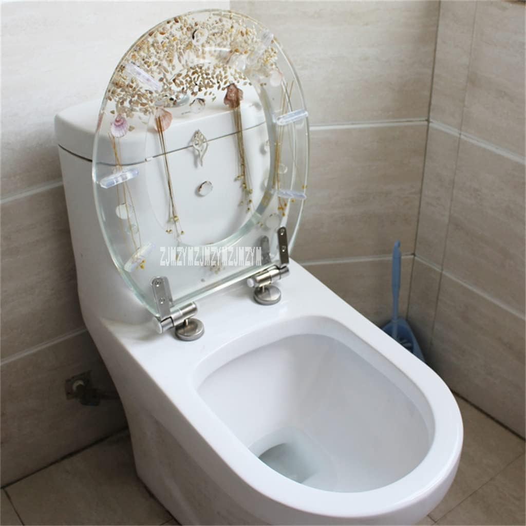 Beautiful Resin Toilet Seat Cover Stainless Steel Slow Down Mute Thickened U/v/o Universal