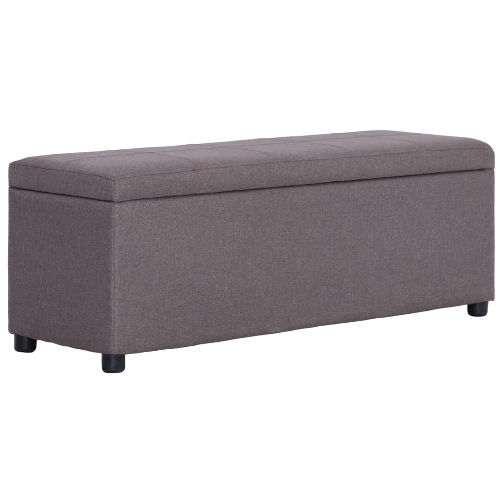 vidaXL Bank mit Stauraum, elegant, weich, Sitzbank, moderne Aufbewahrung, Truhe für den Eingangsbereich, 116 cm, Taupe aus Polyester