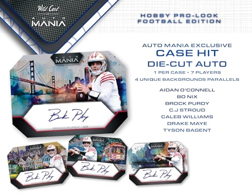 2023 Wild Card Auto Mania Pro-Look Football Edition Box 8 Autographs Per Trading Card Box