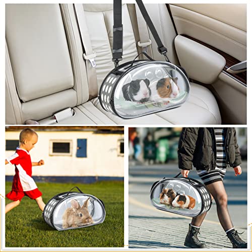 YUEPET Guinea Pig Carrier Bag with Bed(Random Colors), Portable Breathable Rabbit Carrier Transparent Carrier Bag for… - Image 7