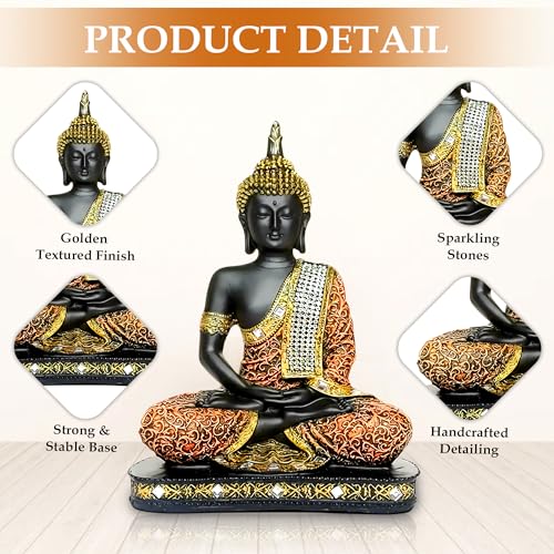 Image of GLUN Sitting Buddha Statute, Idol Statue Showpiece for Home Decor Decoration,