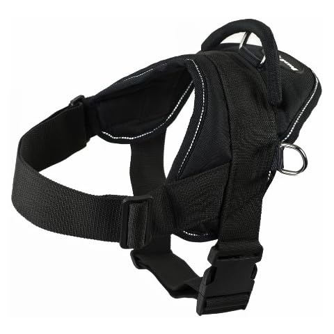 Dean and Tyler DT Dog Harness, Black With Reflective Trim, Small - Fits Girth Size: 22-Inch to 27-Inch Cover