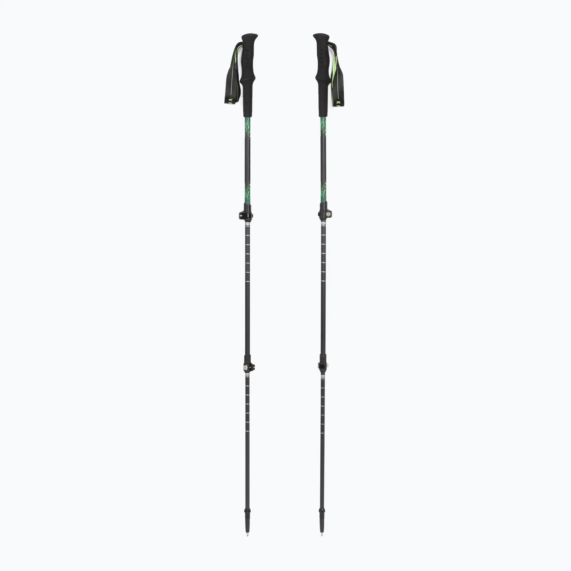 KADVA Torre Wanderstöcke Carbon verstellbar faltbar Trekkingstöcke Grün | Teleskop-Stöcke mit Quick-Lock, 65–135 cm, EVA-Schaumgriff & austauschbaren Tellern – nur ca. 200 g je Stock, für Bergtouren
