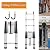 20.3ft Aluminum Telescoping Ladder with 2 Removable Hooks, Adjustable Height, EN131, 330lbs Max Load, Portable Extension Folding Ladder Multi-Purpose Ladder with Anti-Slip Rubber Feet