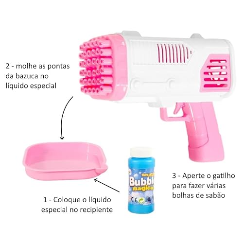 Super Lançador de Bolhas de Sabão Máquina de Bolhas modelo Bazuca para Crianças Brincadeiras ao Ar L