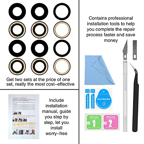 2Pcs Asdawn Back Rear Camera Lens Glass Replacement For Iphone 11 Pro And 11 Pro Max Camera Lens Replacement With Pre-Installed Adhesive + Installation Manual + Repair Tool Kit #TOP6