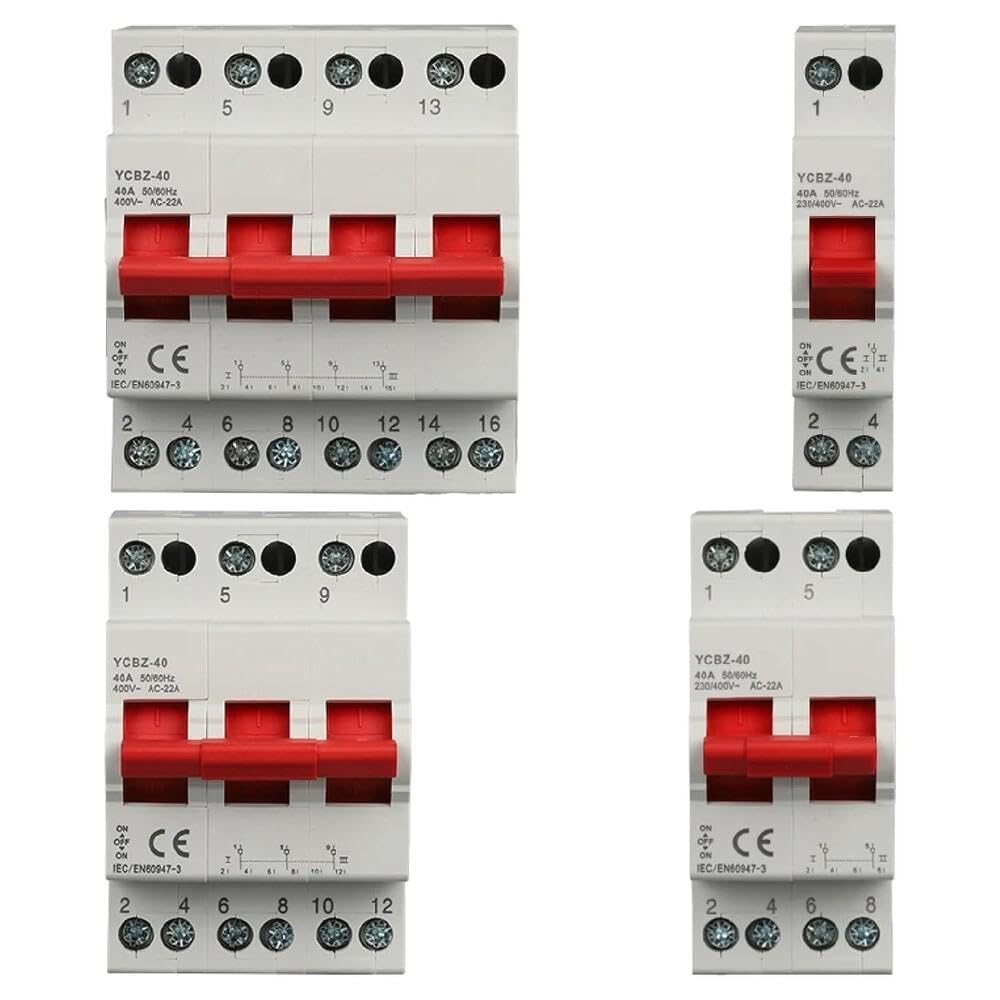 Accessori elettrici Commutatore 2 poli/3 poli 40A/63A 50/60Hz Sezionatore Interruttore automatico di carico Interruttore automatico di sicurezza residenziale(YCBZ-40 40A,3P)