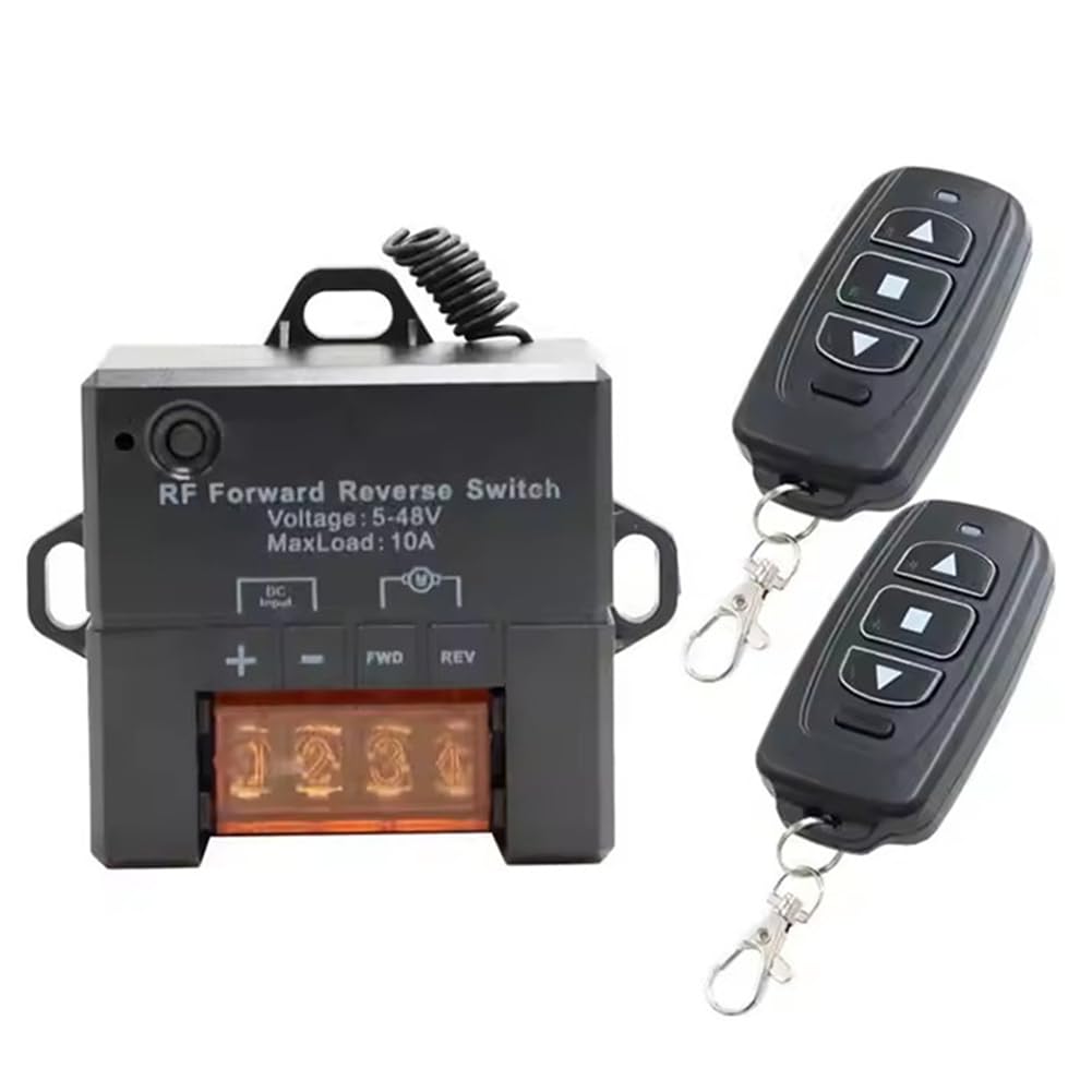 Jnchdghwa As Shown For Dc 5V-48V 10A Forwad Reverse Remote Control Switch For Dc Motor Linear Actuator Winch Solenoid Relay Contactor