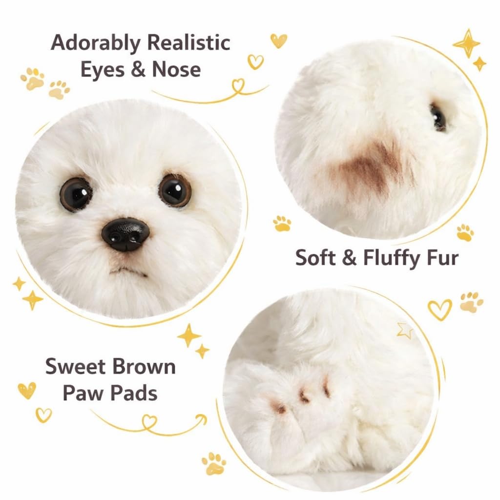 Amazon.co.jp: HollyHOME マルチーズ ぬいぐるみ リアル マルチーズ 犬